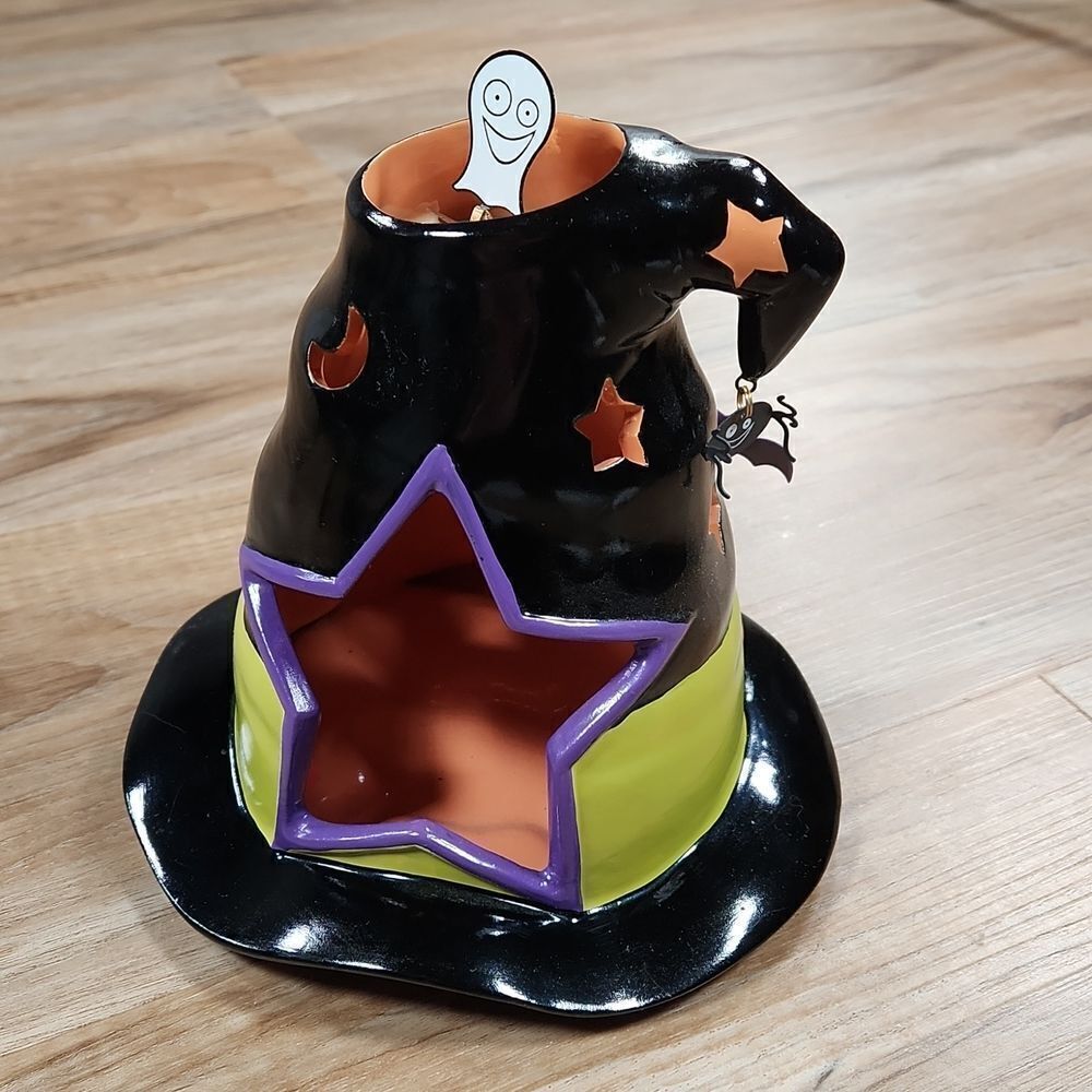 💜Partylite Black Whimsical Witch Hat Tealight Candle Holder - Picture 4 of 10